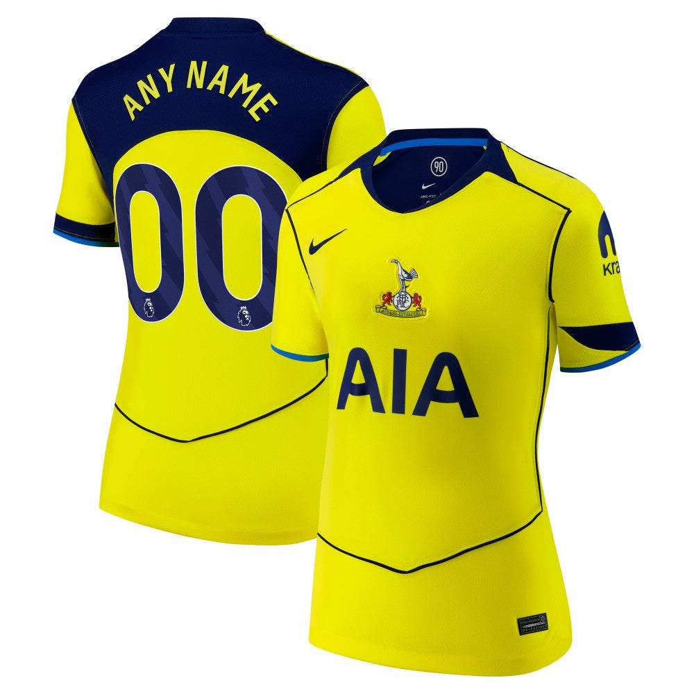 Tottenham Hotspur Women's 2025/26 Third Replica Custom Jersey Yellow - Nike
