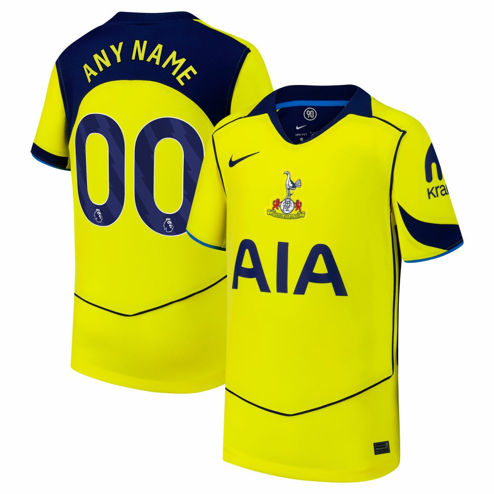 Tottenham Hotspur Youth 2025/26 Third Replica Custom Jersey Yellow - Nike