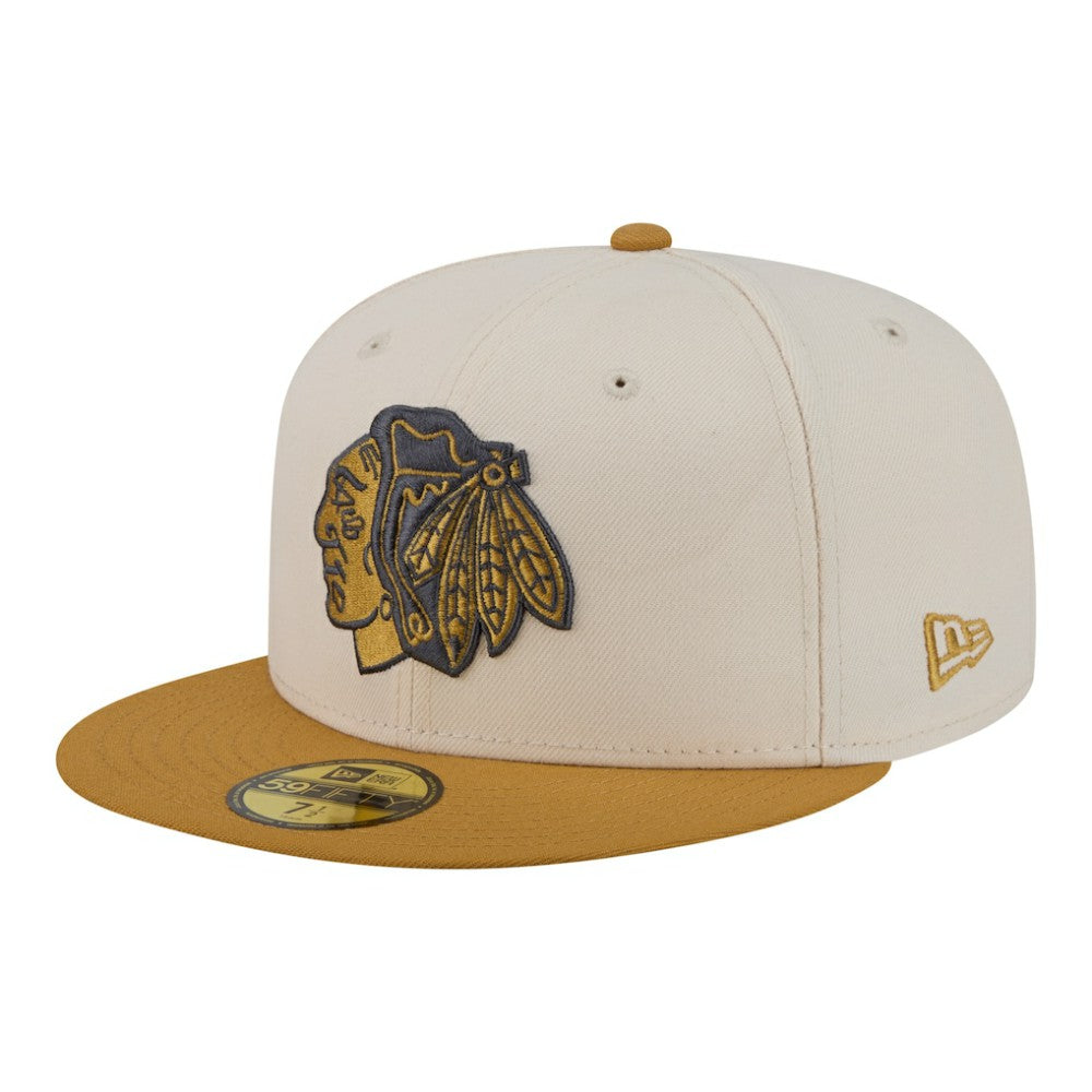 Chicago Blackhawks New Era Colorpack Two-Tone 59FIFTY Fitted Hat - Cream/Tan - NHL 203294177