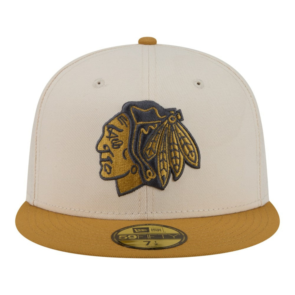 Chicago Blackhawks New Era Colorpack Two-Tone 59FIFTY Fitted Hat - Cream/Tan - NHL 203294177