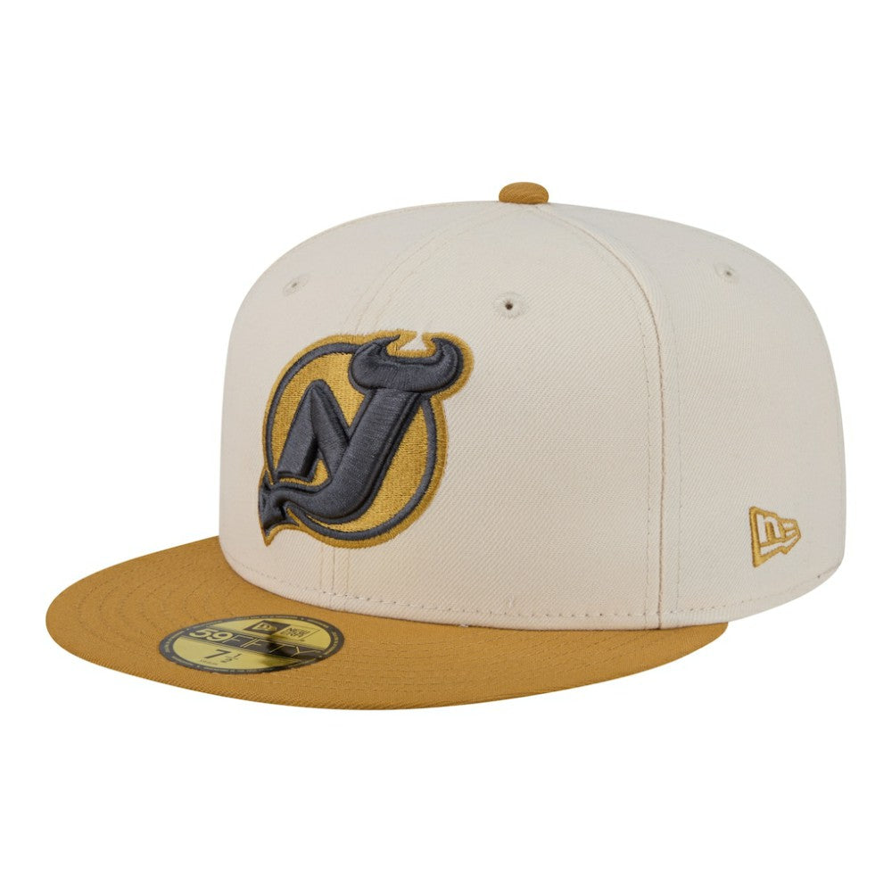 New Jersey Devils New Era Colorpack Two-Tone 59FIFTY Fitted Hat - Cream/Tan - NHL 203294196