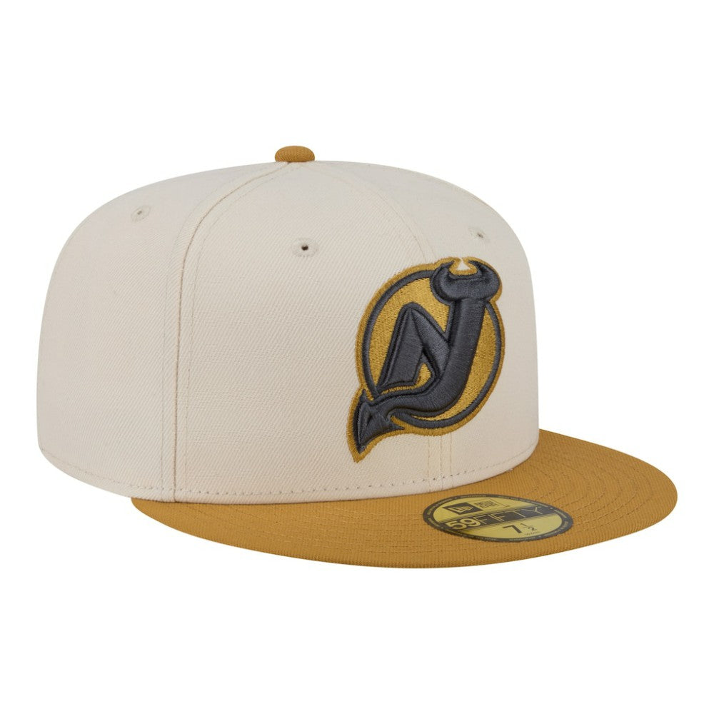 New Jersey Devils New Era Colorpack Two-Tone 59FIFTY Fitted Hat - Cream/Tan - NHL 203294196