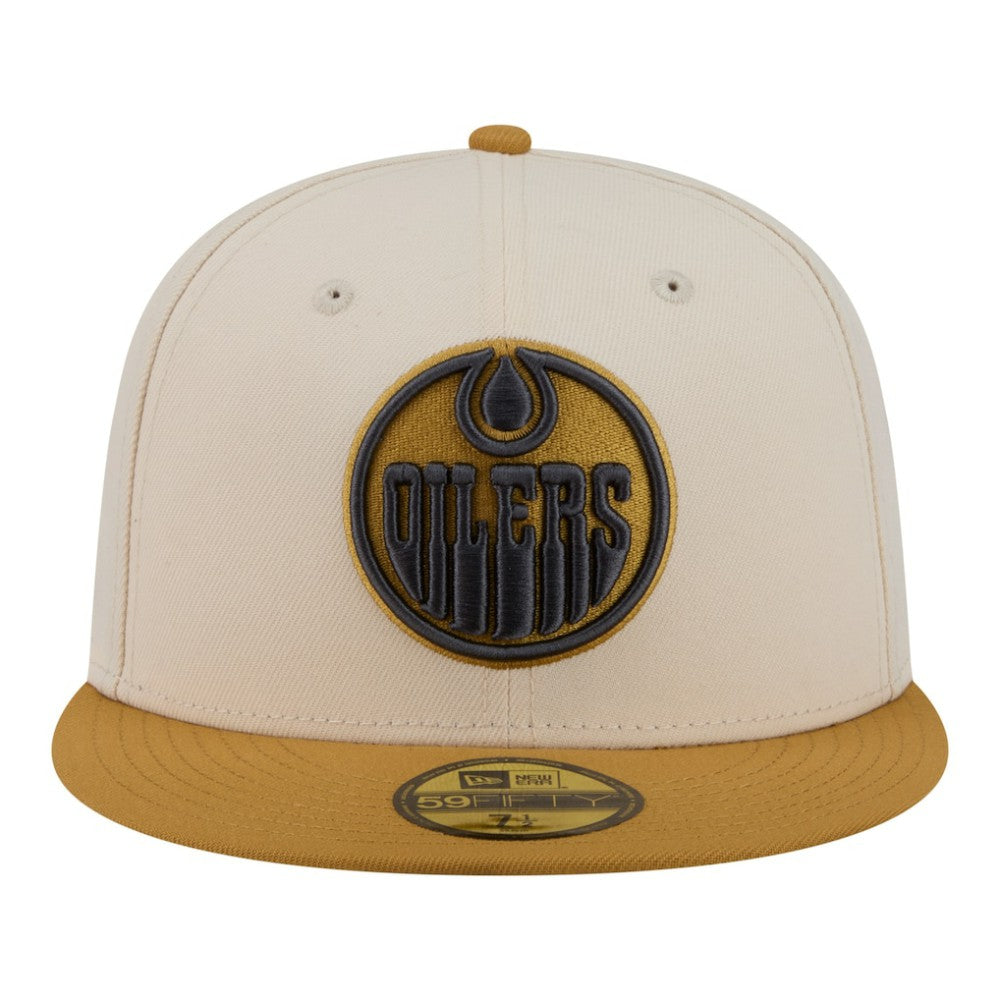 Edmonton Oilers New Era Colorpack Two-Tone 59FIFTY Fitted Hat - Cream/Tan - NHL 203294200