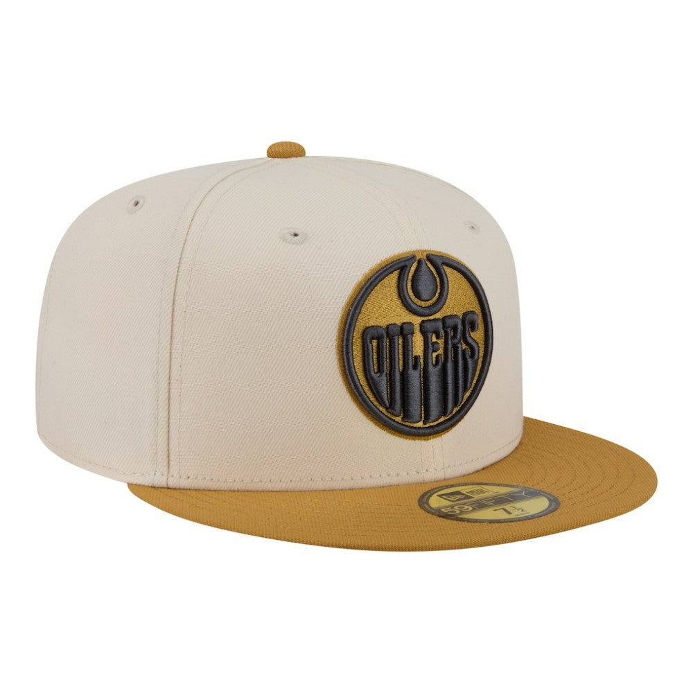 Edmonton Oilers New Era Colorpack Two-Tone 59FIFTY Fitted Hat - Cream/Tan - NHL 203294200