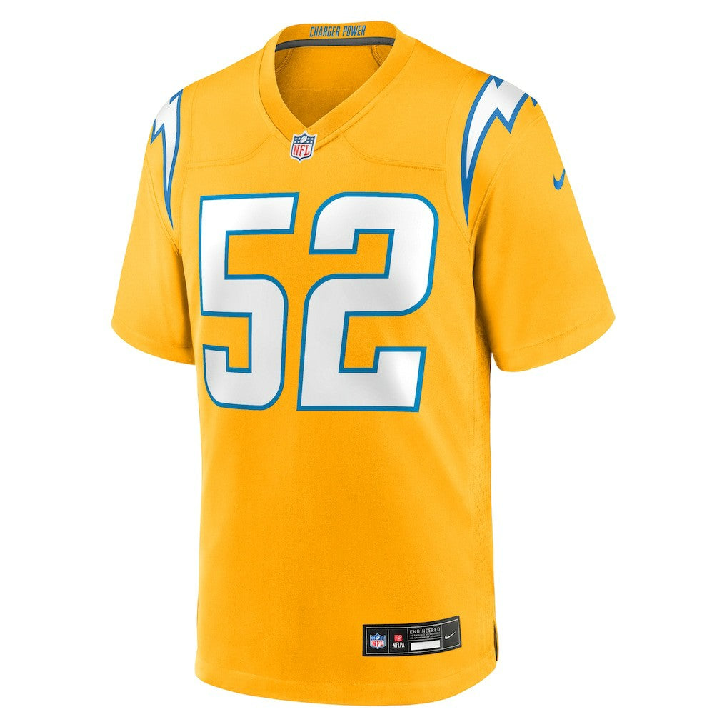 Nike Khalil Mack Los Angeles Chargers Alternate Charger Power Game Player Jersey Gold