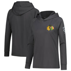 Connor Bedard Chicago Blackhawks Levelwear Women's Impression Name & Number Raglan Hoodie - Charcoal - NHL 203294810