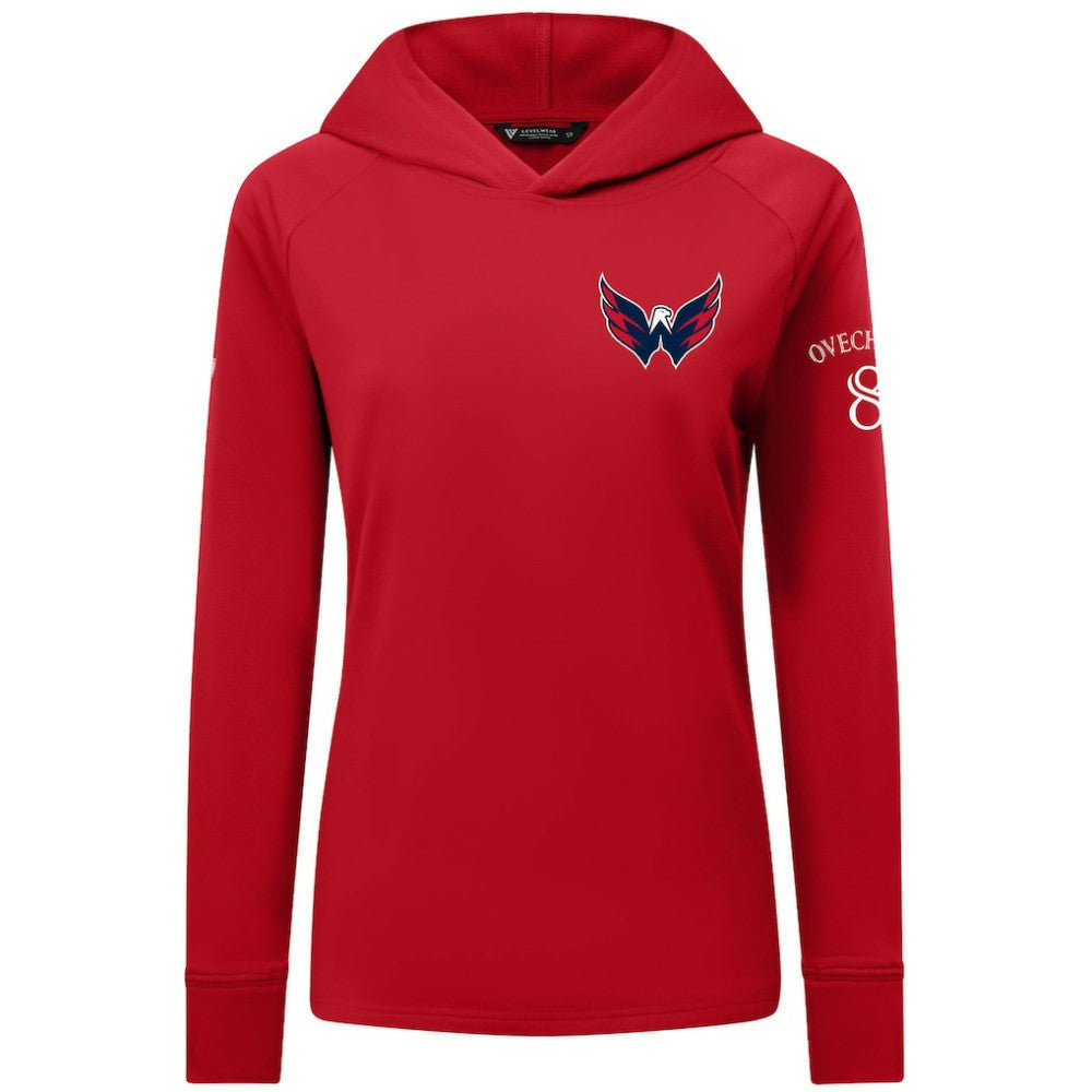 Alexander Ovechkin Washington Capitals Levelwear Women's Impression Name & Number Raglan Hoodie - Red - NHL 203294812