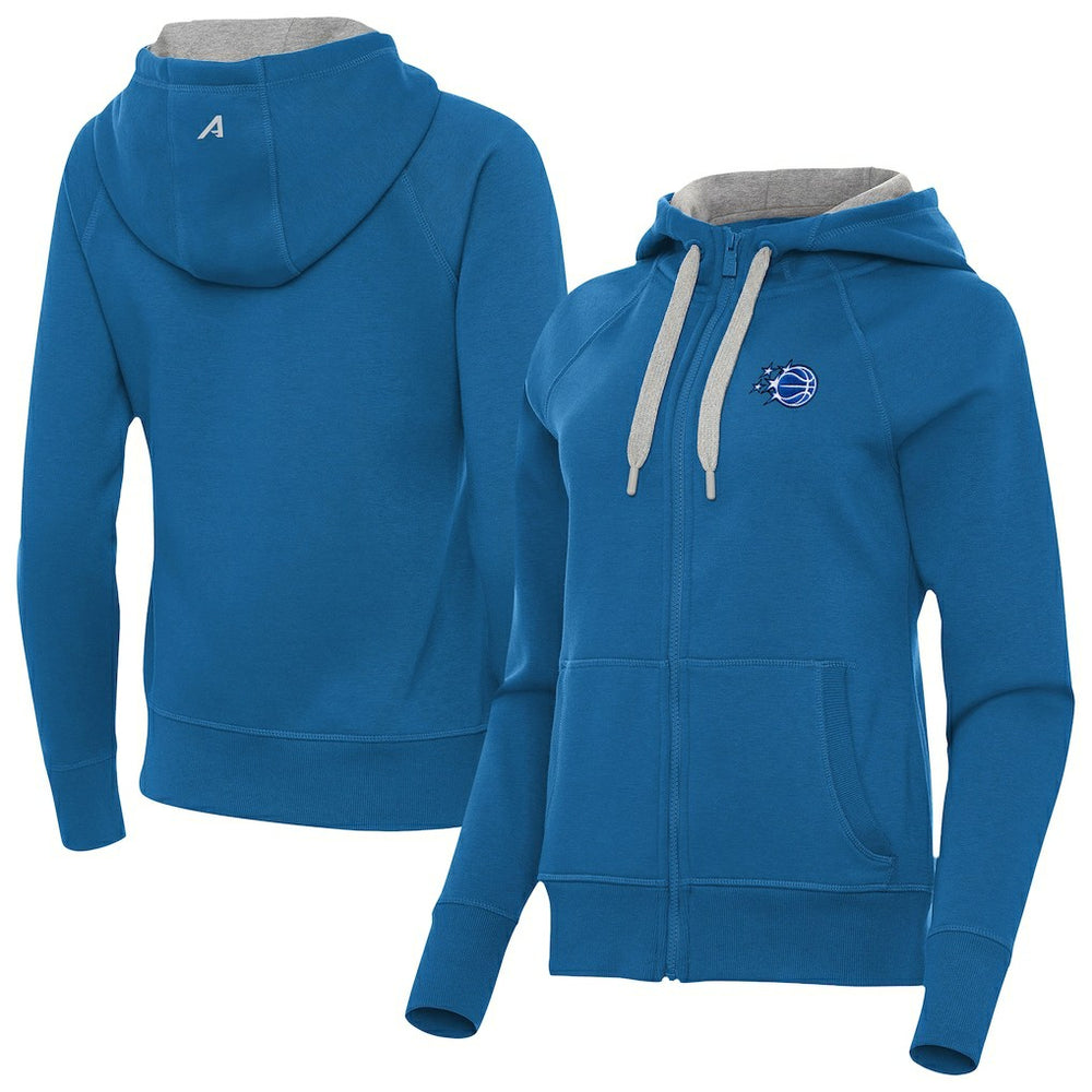 Orlando Magic Antigua Women's New Logo Victory Full-Zip Hooded Sweatshirt Blue