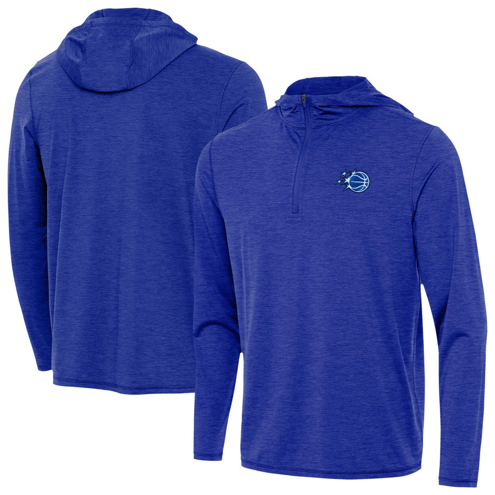 Orlando Magic Antigua New Logo Tidy Quarter-Zip Hoodie Heather Royal