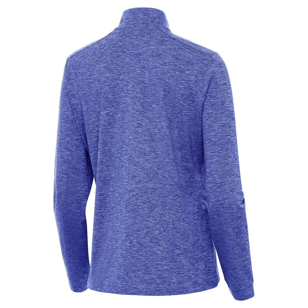 Orlando Magic Antigua Women's New Logo Mentor Long Sleeve Quarter-Zip Mock Polo Heather Royal