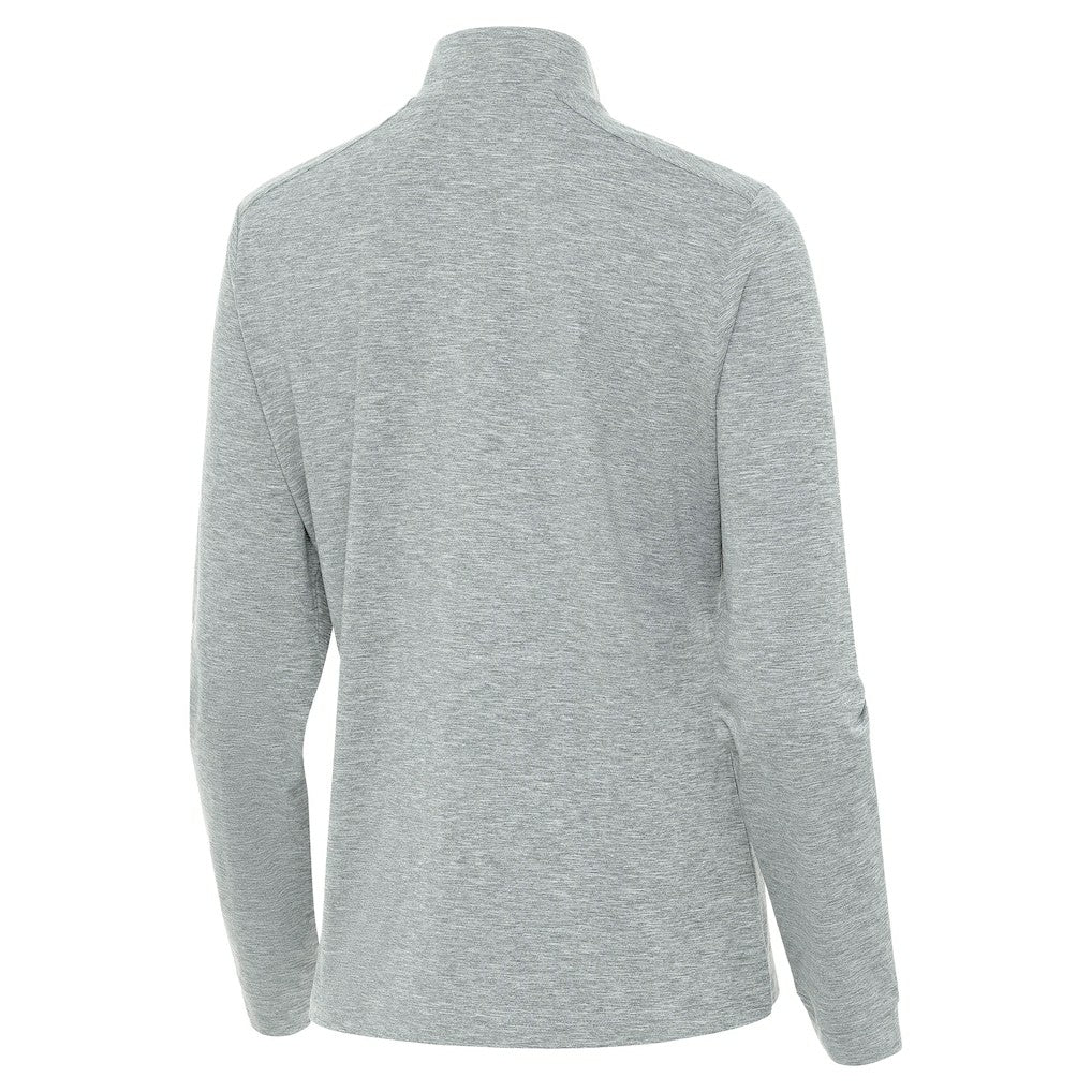 Orlando Magic Antigua Women's New Logo Mentor Long Sleeve Quarter-Zip Mock Polo Heather Gray