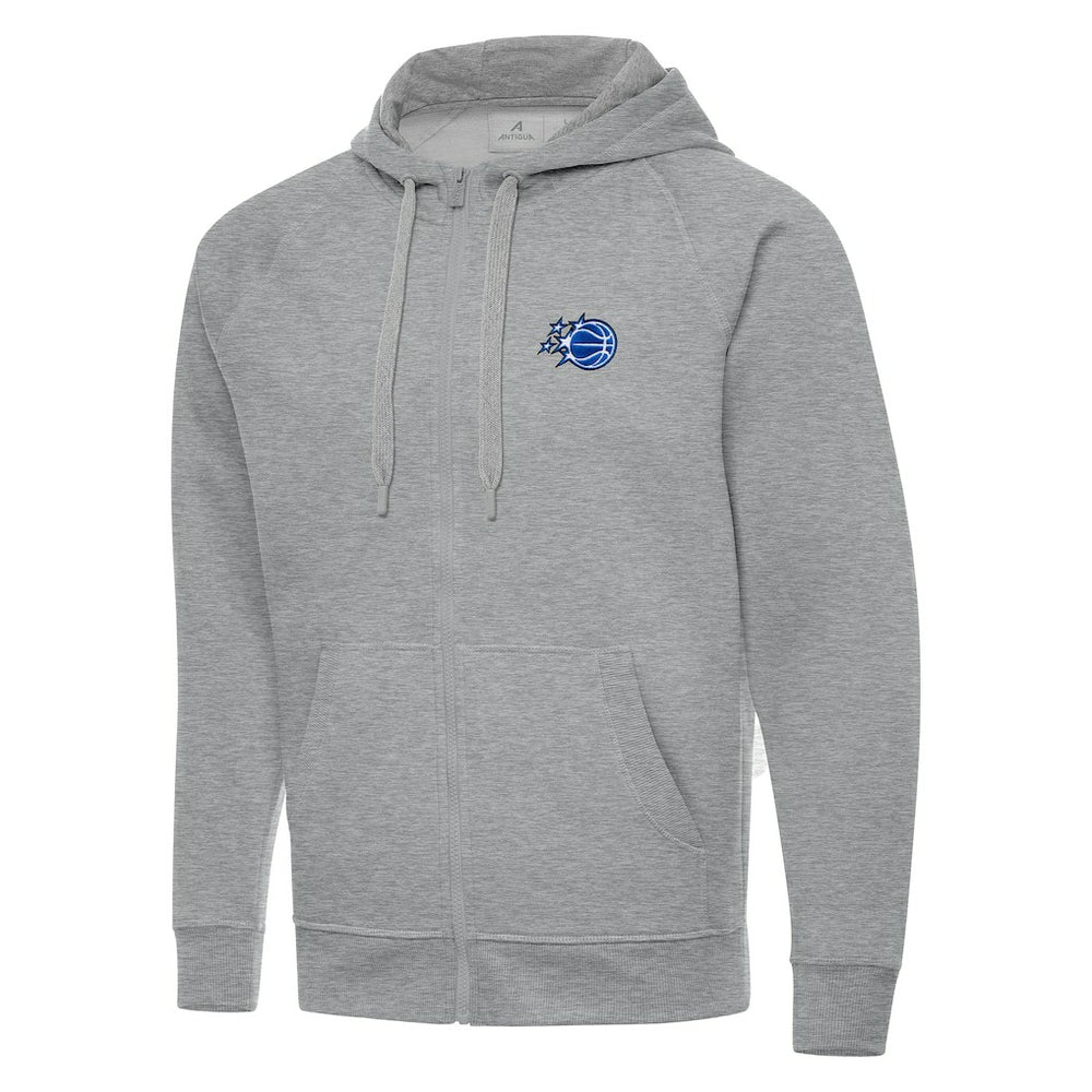Orlando Magic Antigua New Logo Tall Victory Full-Zip Hooded Sweatshirt Heather Gray