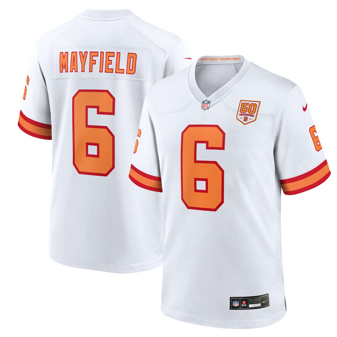 Nike Baker Mayfield '76 Tampa Bay Buccaneers 50th Season Game Jersey White