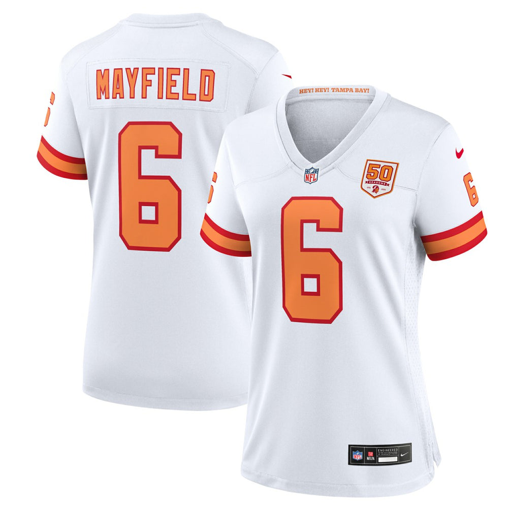 Nike Baker Mayfield '76 Tampa Bay Buccaneers Women's 50th Season Game Jersey White
