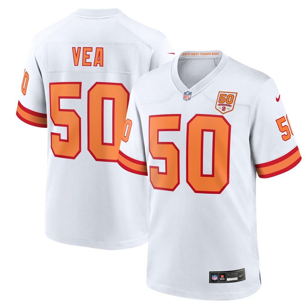 Nike Vita Vea '76 Tampa Bay Buccaneers 50th Season Game Jersey White