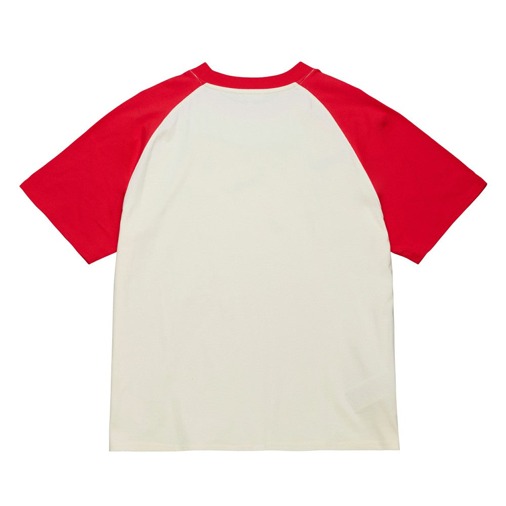 Cincinnati Reds Mitchell & Ness Women's Boyfriend Raglan T-Shirt - Cream - Mitchell & Ness on Sale