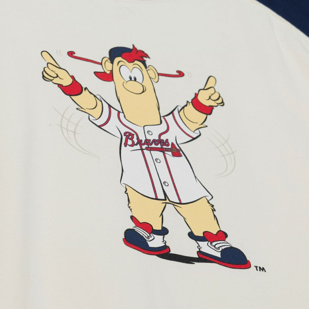 Atlanta Braves Mitchell & Ness Women's Boyfriend Raglan T-Shirt - Cream - Mitchell & Ness Online