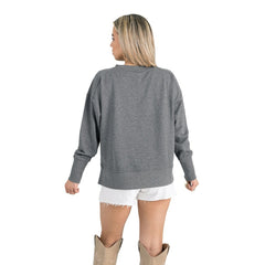 Indianapolis Colts Gameday Couture Women's French Terry V-Neck Pullover Sweatshirt Gray