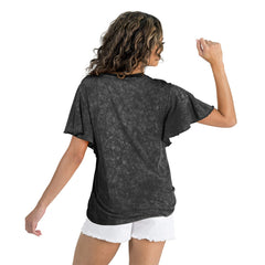 Denver Broncos Gameday Couture Women's Relaxed Flutter Sleeve T-Shirt Black