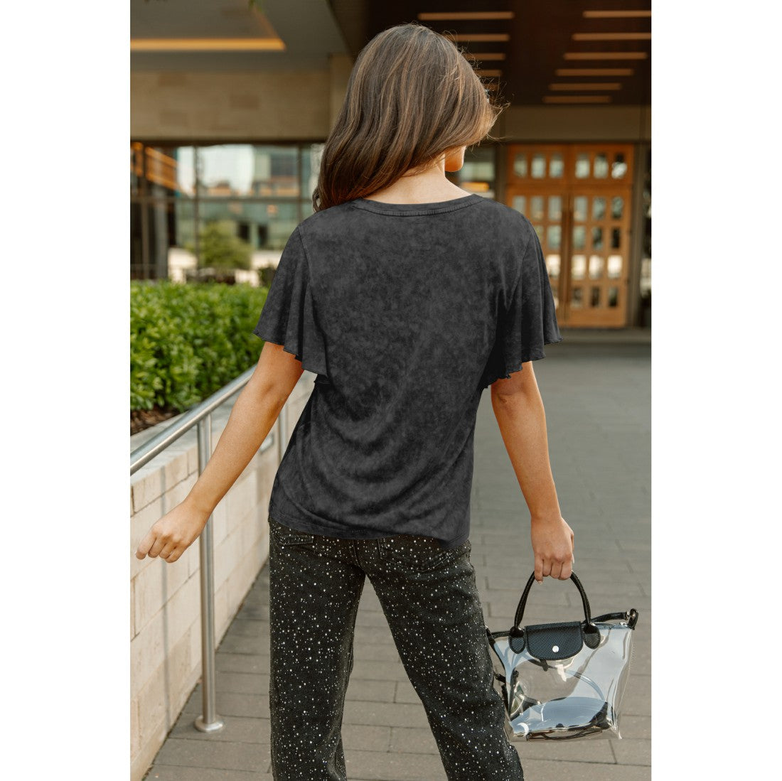 Tampa Bay Buccaneers Gameday Couture Women's Relaxed Flutter Sleeve T-Shirt Black