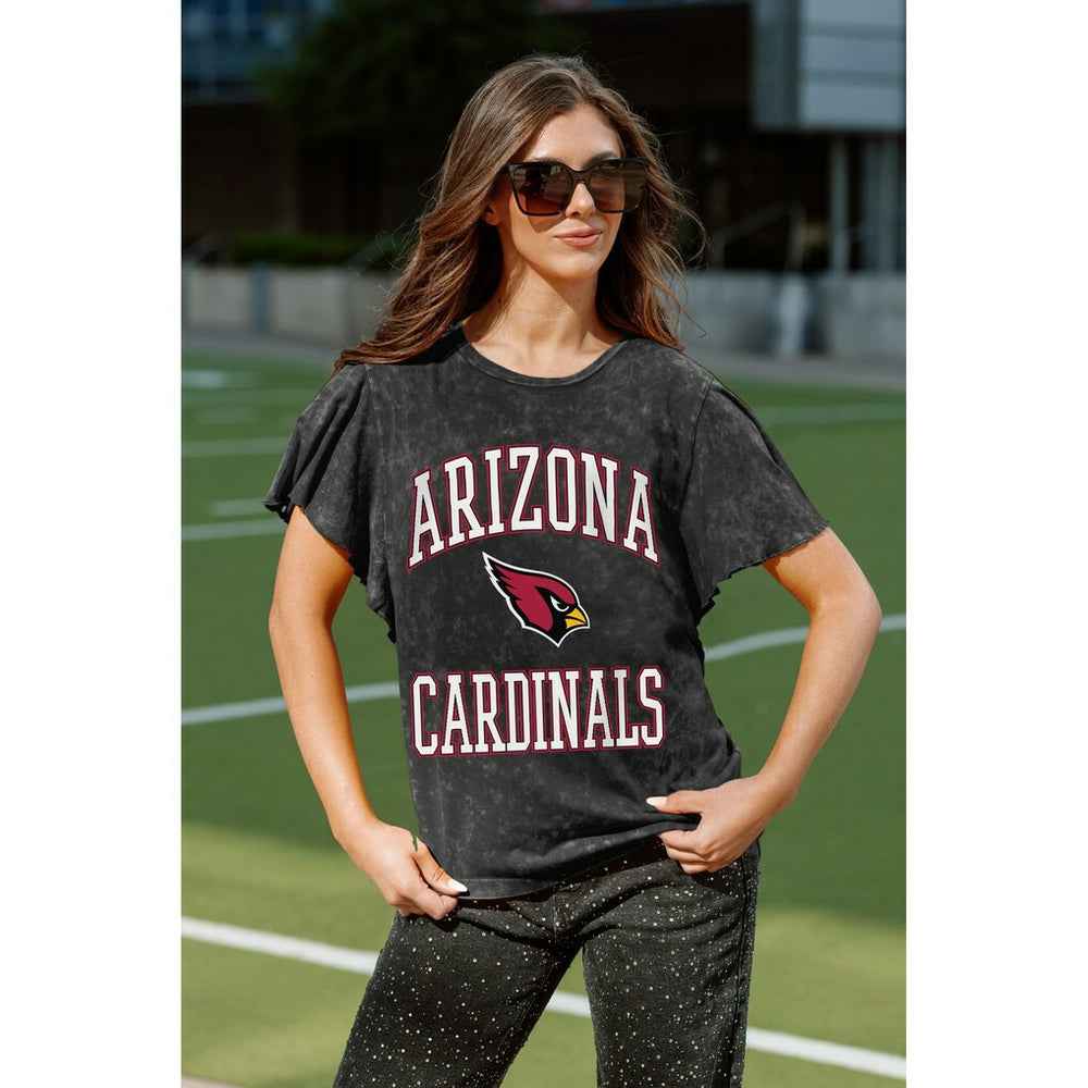 Arizona Cardinals Gameday Couture Women's Relaxed Flutter Sleeve T-Shirt Black