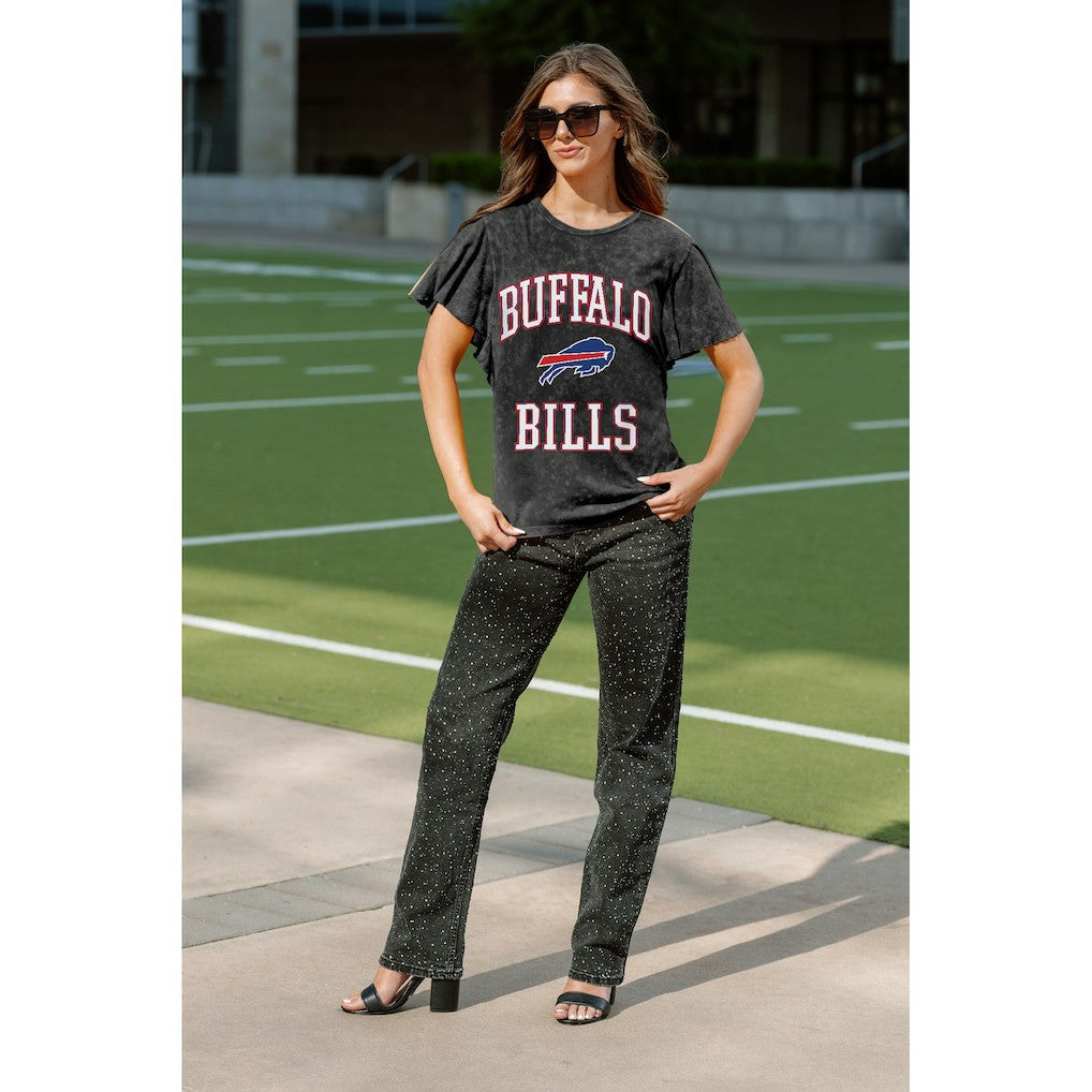 Buffalo Bills Gameday Couture Women's Relaxed Flutter Sleeve T-Shirt Black