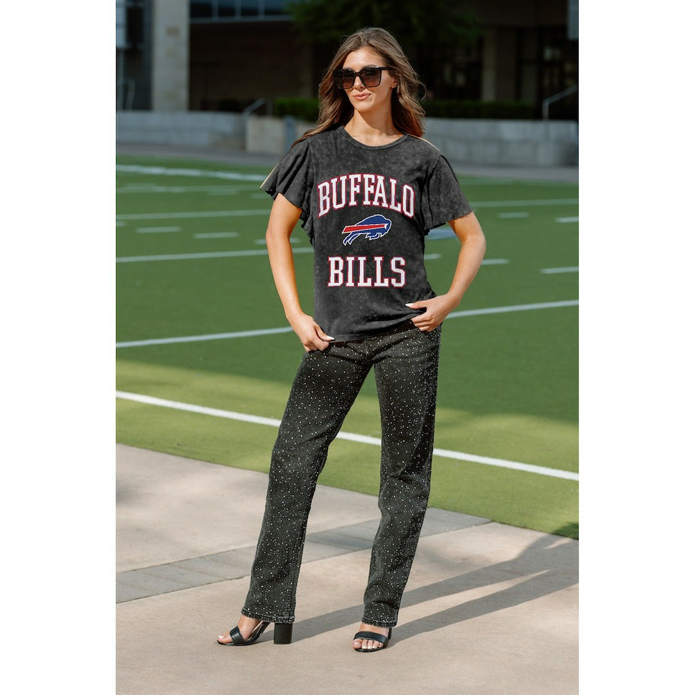 Buffalo Bills Gameday Couture Women's Relaxed Flutter Sleeve T-Shirt Black