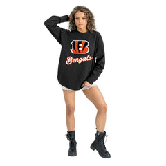 Cincinnati Bengals Gameday Couture Women's Oversized Long Sleeve T-Shirt Black