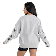 Baltimore Ravens Gameday Couture Women's Resilience Relaxed Rhinestone Pullover Sweatshirt Ash