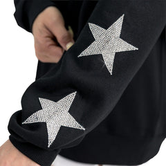 New England Patriots Gameday Couture Women's Velocity Relaxed Rhinestone Pullover Sweatshirt Black