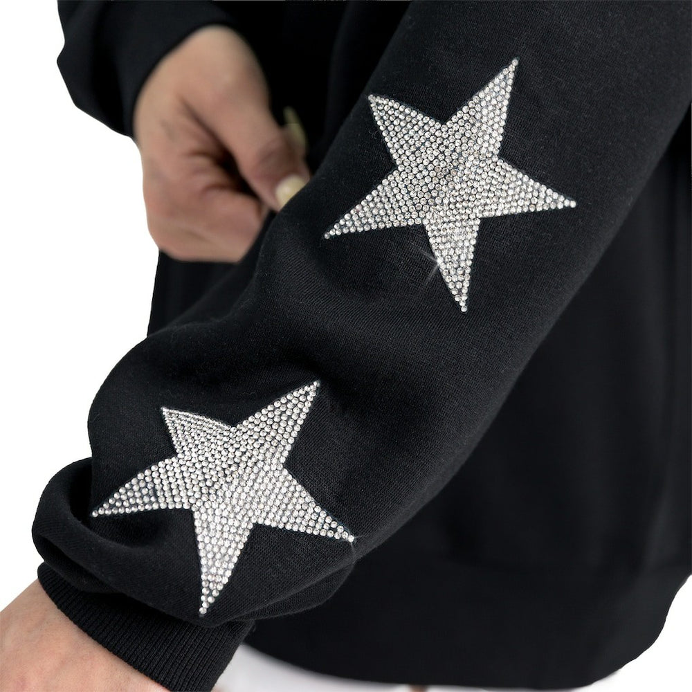 Cincinnati Bengals Gameday Couture Women's Velocity Relaxed Rhinestone Pullover Sweatshirt Black