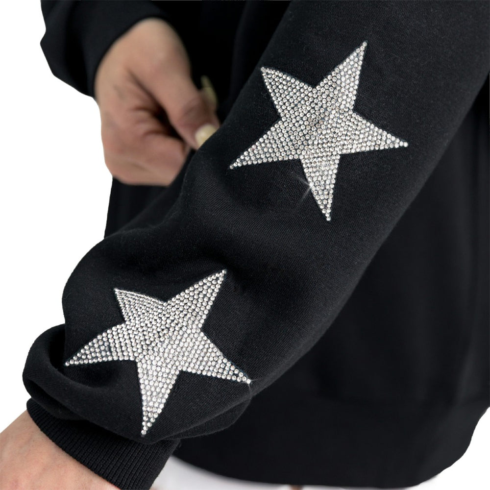 Green Bay Packers Gameday Couture Women's Velocity Relaxed Rhinestone Pullover Sweatshirt Black