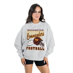 Washington Commanders Gameday Couture Women's Home Turf Oversized Premium Fleece Pullover Sweatshirt Ash