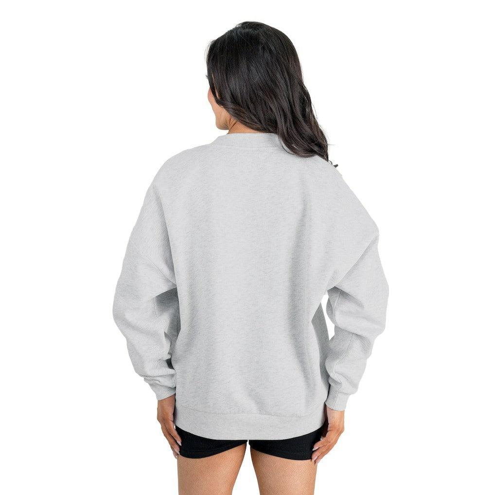 New Orleans Saints Gameday Couture Women's Home Turf Oversized Premium Fleece Pullover Sweatshirt Ash