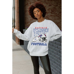 Buffalo Bills Gameday Couture Women's Home Turf Oversized Premium Fleece Pullover Sweatshirt Ash