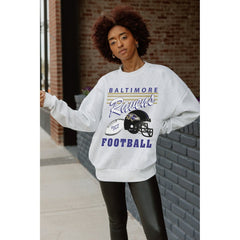 Baltimore Ravens Gameday Couture Women's Home Turf Oversized Premium Fleece Pullover Sweatshirt Ash