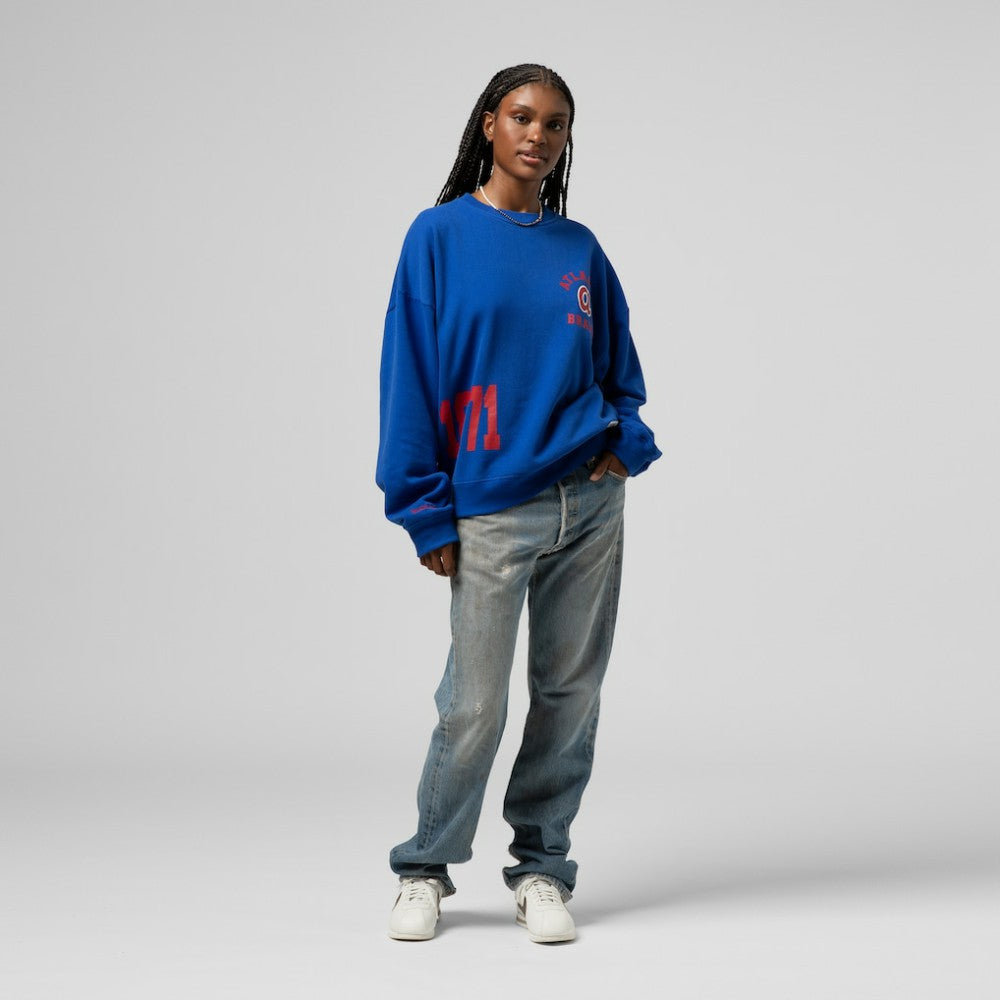 Atlanta Braves Mitchell & Ness Women's Cooperstown Collection Crewneck Sweatshirt - Royal - Mitchell & Ness on Sale