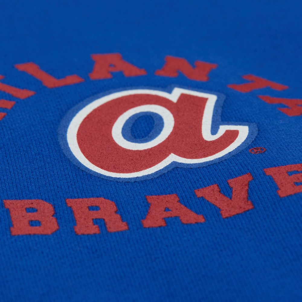 Atlanta Braves Mitchell & Ness Women's Cooperstown Collection Crewneck Sweatshirt - Royal - Mitchell & Ness on Sale
