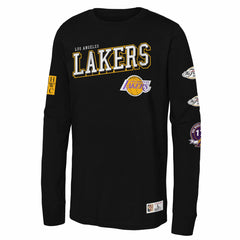 Los Angeles Lakers Youth Hardwood Classics Training Camp Long Sleeve T-Shirt Black | Mitchell & Ness US