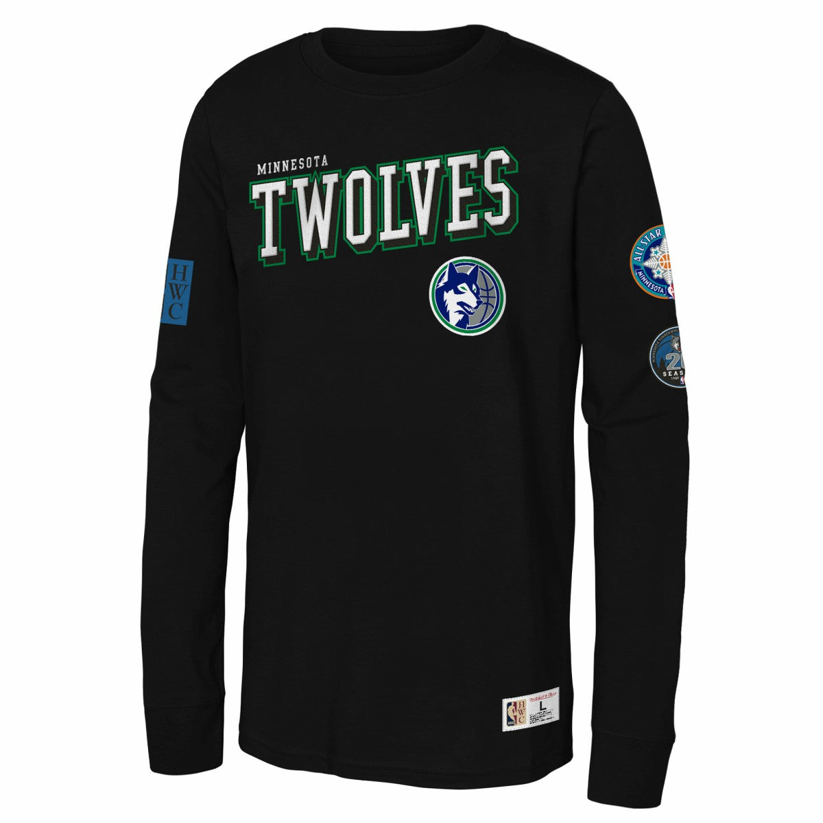 Minnesota Timberwolves Youth Hardwood Classics Training Camp Long Sleeve T-Shirt Black | Mitchell & Ness online