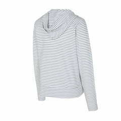 Kansas City Royals Concepts Sport Women's Liftoff Striped V-Neck Hoodie - White/Gray - MLB Lifestyle