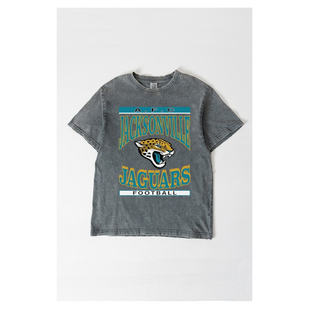 Jacksonville Jaguars Gameday Couture Women's Oversized Classic Grind Washed T-Shirt Gray