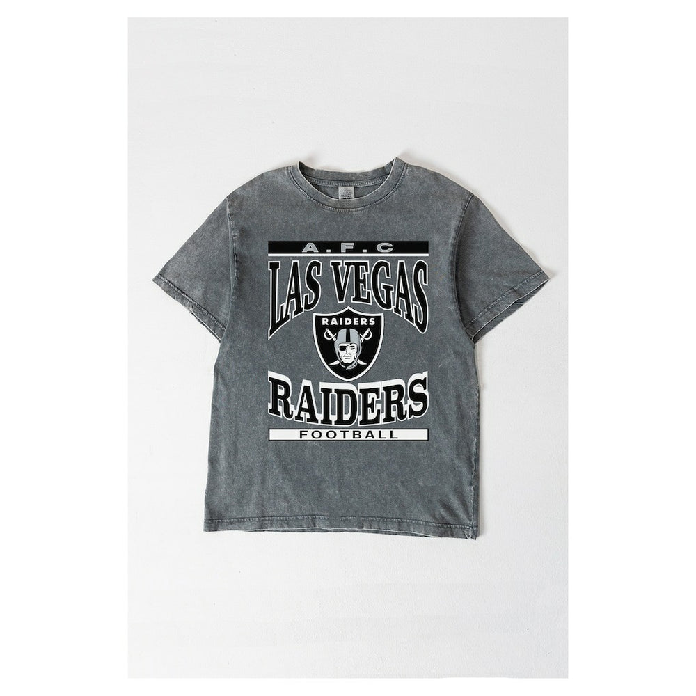 Las Vegas Raiders Gameday Couture Women's Oversized Classic Grind Washed T-Shirt Gray