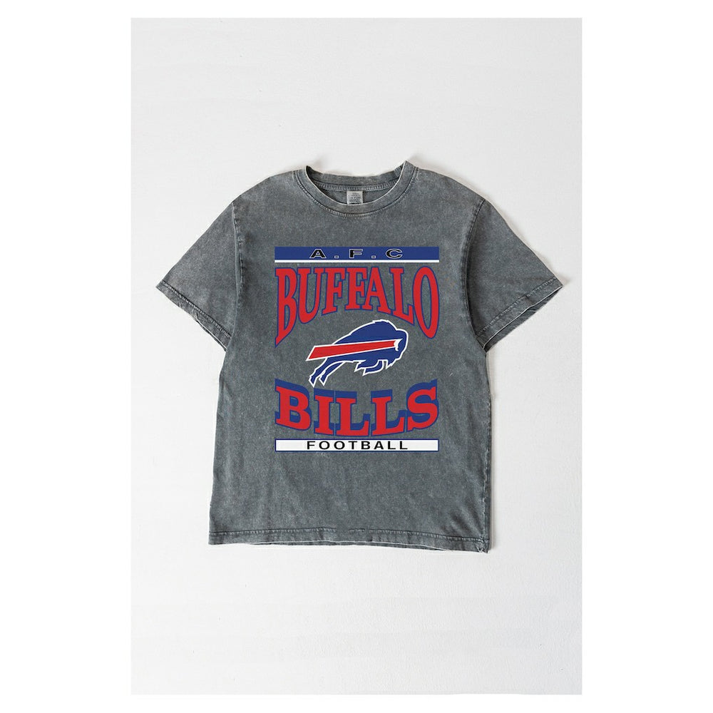 Buffalo Bills Gameday Couture Women's Oversized Classic Grind Washed T-Shirt Gray