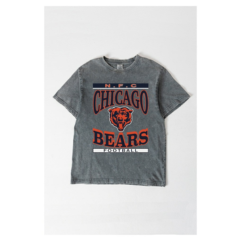 Chicago Bears Gameday Couture Women's Oversized Classic Grind Washed T-Shirt Gray
