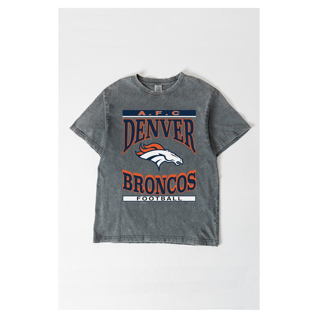Denver Broncos Gameday Couture Women's Oversized Classic Grind Washed T-Shirt Gray