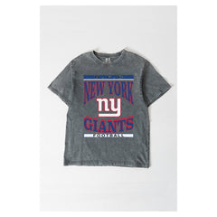New York Giants Gameday Couture Women's Oversized Classic Grind Washed T-Shirt Gray