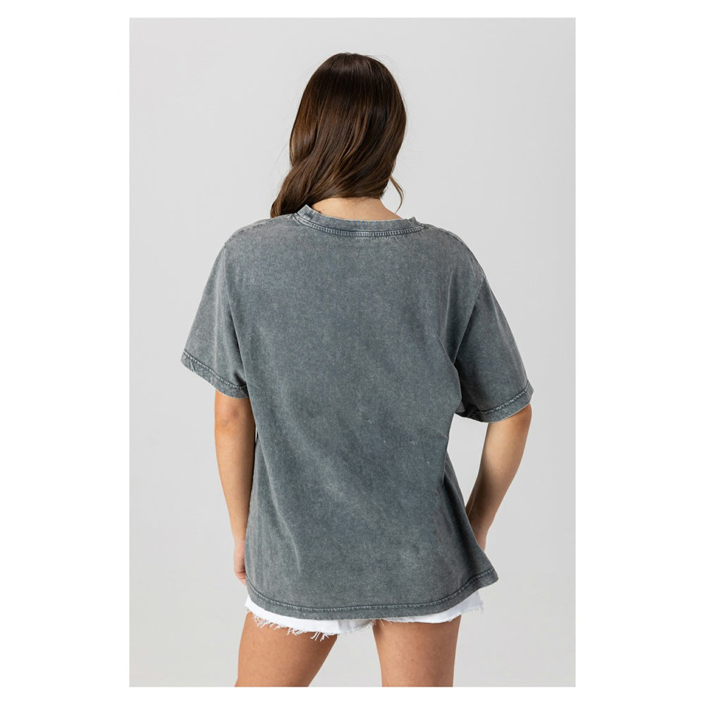 Green Bay Packers Gameday Couture Women's Oversized Classic Grind Washed T-Shirt Gray