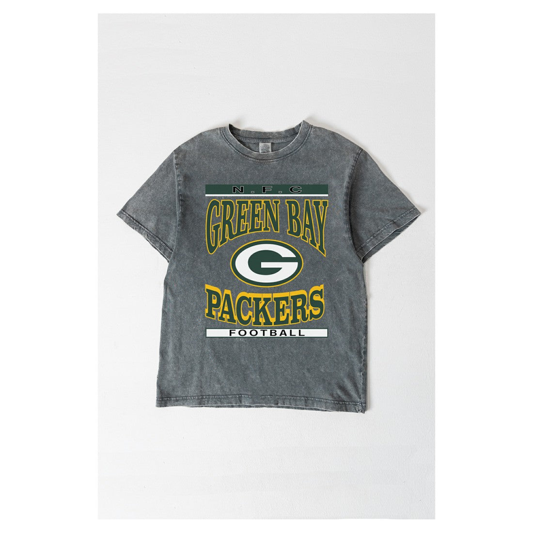 Green Bay Packers Gameday Couture Women's Oversized Classic Grind Washed T-Shirt Gray