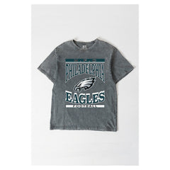 Philadelphia Eagles Gameday Couture Women's Oversized Classic Grind Washed T-Shirt Gray